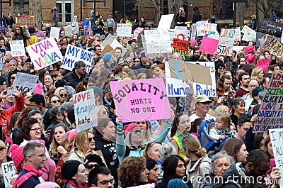 Women`s March Ann Arbor 2017 Editorial Stock Photo